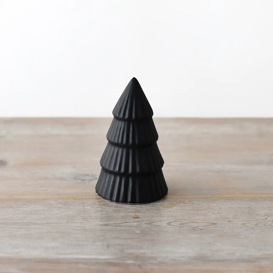 Matt Black Tree Ornament, 12cm