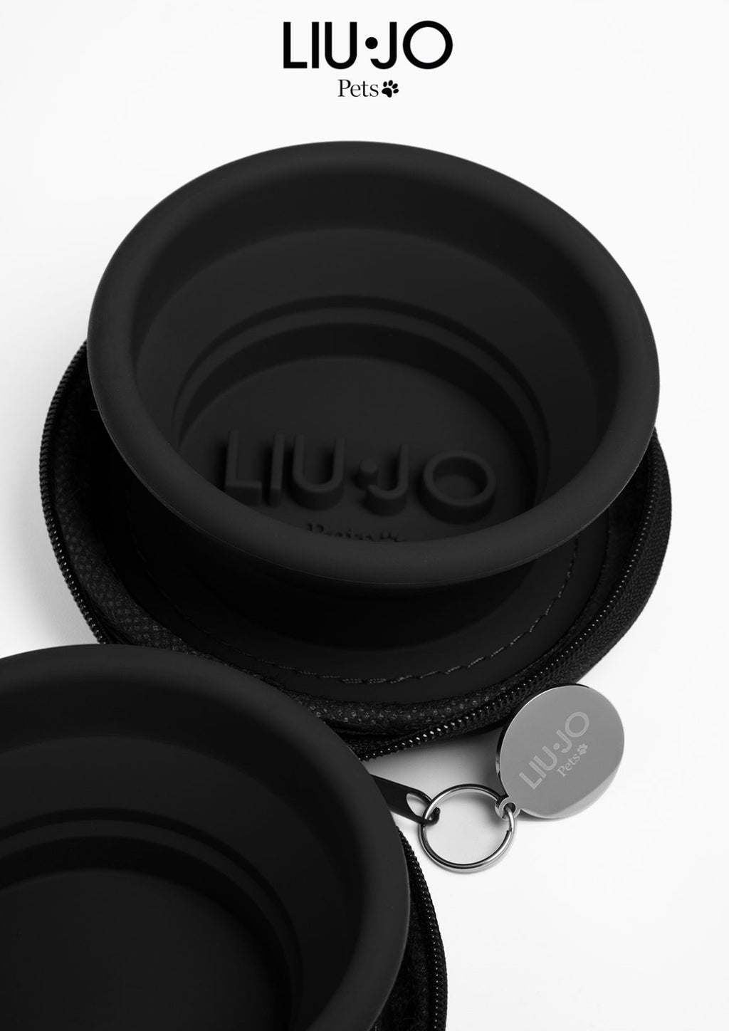 Double travel bowl black