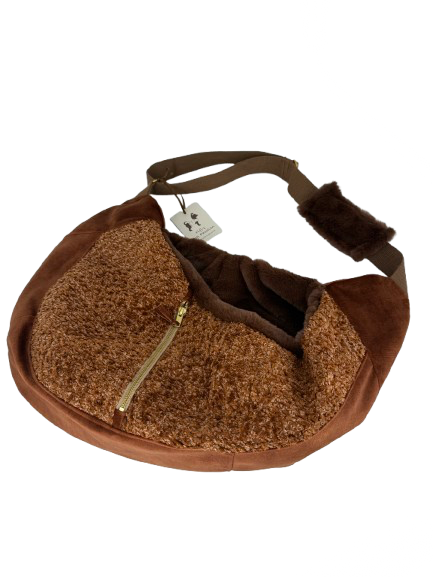 Luno shoulderbag coper bordeaux - Brown  ecoleather- Faux fur