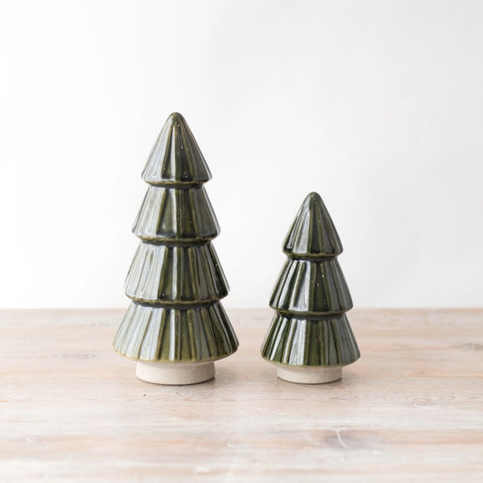 Glazed Green Tree Ornament, 19cm