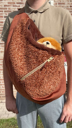 Luno shoulderbag coper bordeaux - Brown  ecoleather- Faux fur