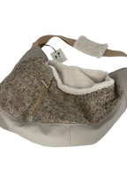 Luno shoulderbag- liver beige ecoleather- Faux fur