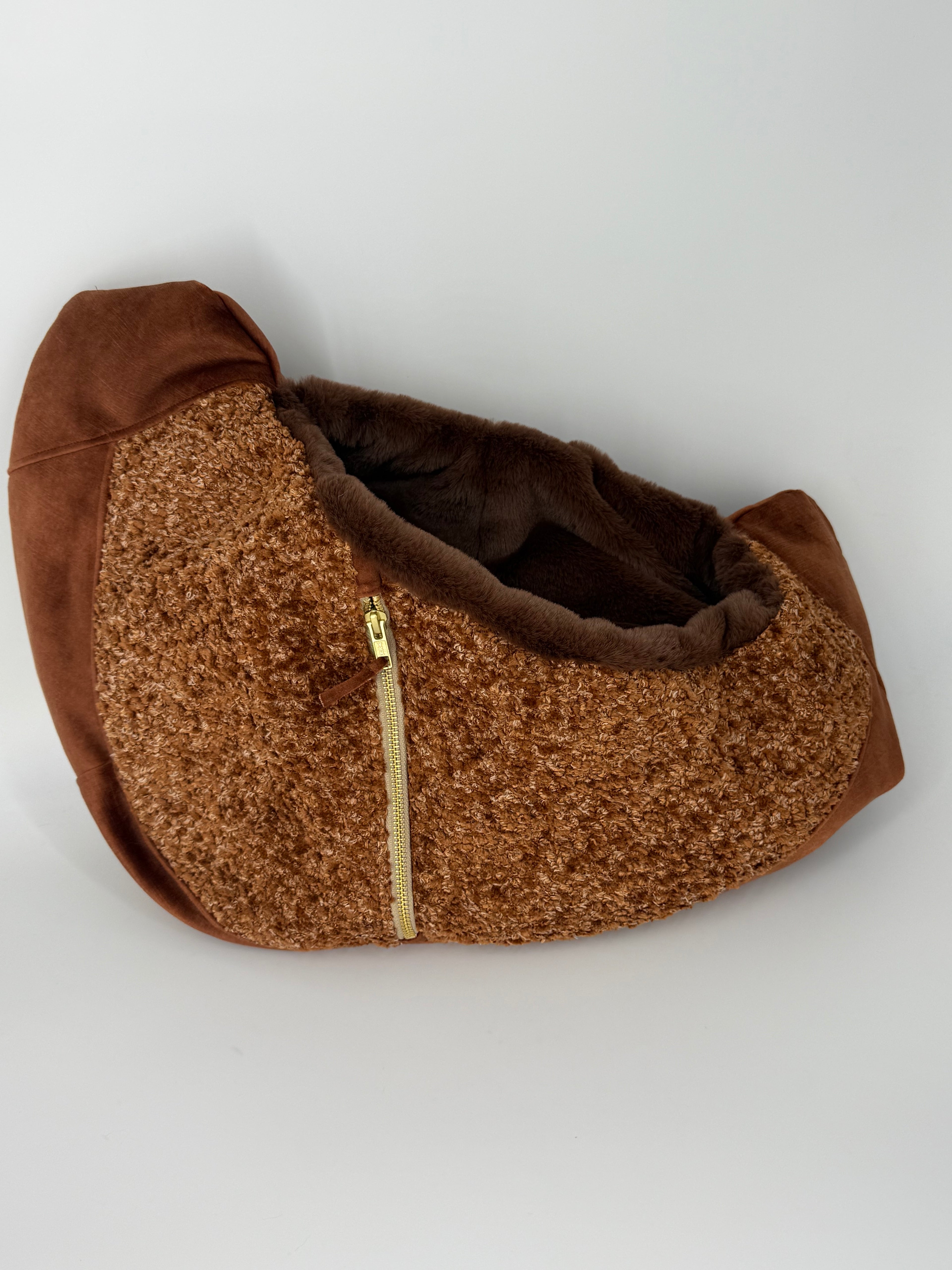 Luno shoulderbag coper bordeaux - Brown  ecoleather- Faux fur